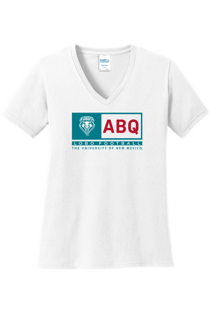 ABQ Heritage Football - Port & Company Ladies Core Cotton V-Neck Tee