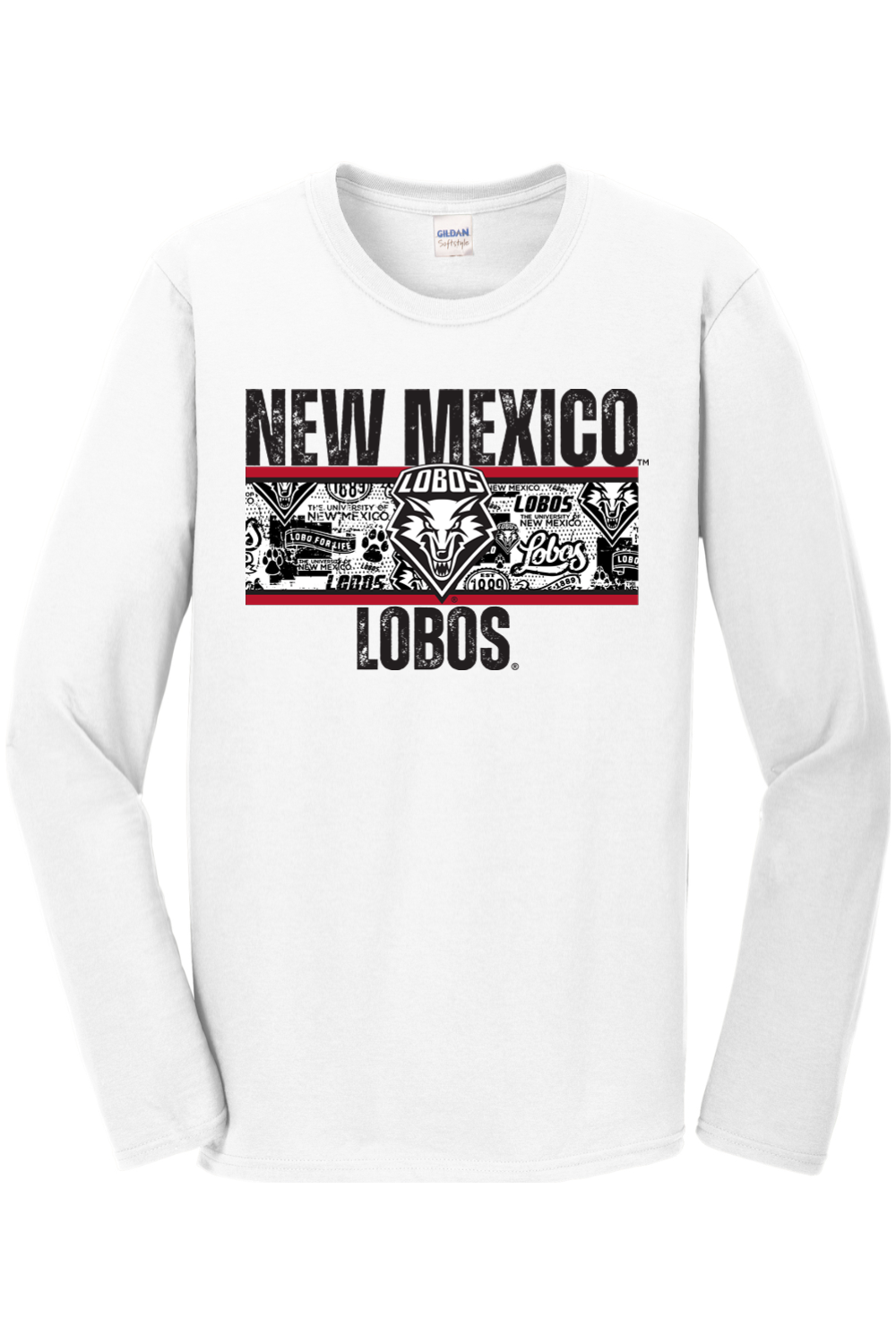 Lobos Heritage Collage - Gildan Softstyle Long Sleeve T-Shirt