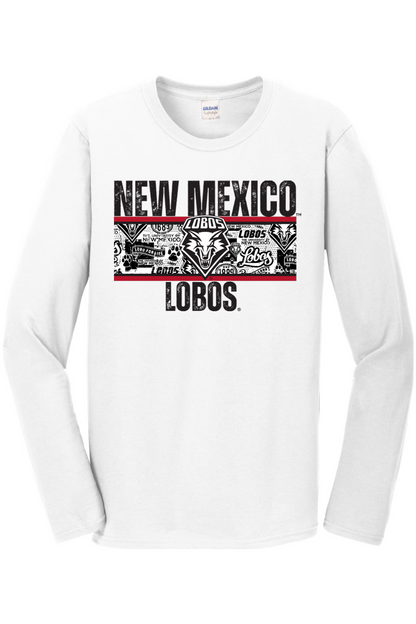 Lobos Heritage Collage - Gildan Softstyle Long Sleeve T-Shirt