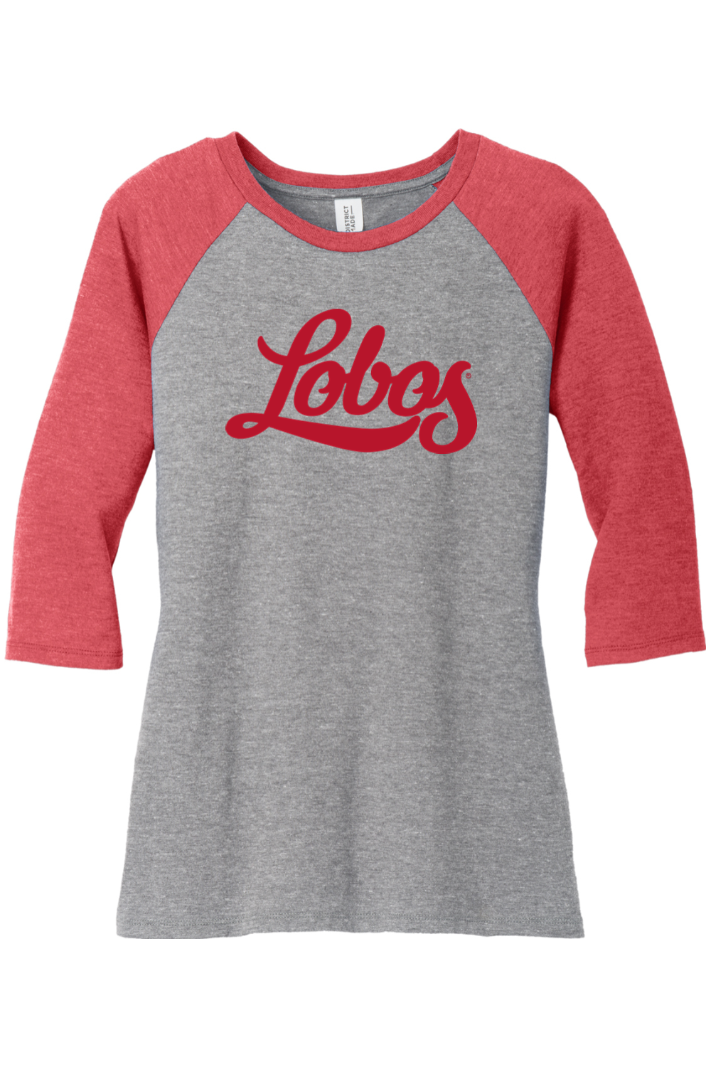 Lobos Script - District Women’s Perfect Tri 3/4-Sleeve Raglan
