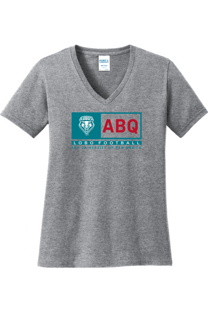ABQ Heritage Football - Port & Company Ladies Core Cotton V-Neck Tee