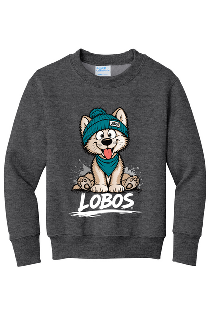 Lobo Pup - Port & Company Youth Core Fleece Crewneck Sweatshirt (PC78Y)