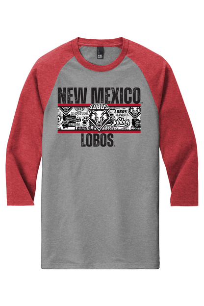 Lobos Heritage Collage - District Perfect Tri 3/4-Sleeve Raglan
