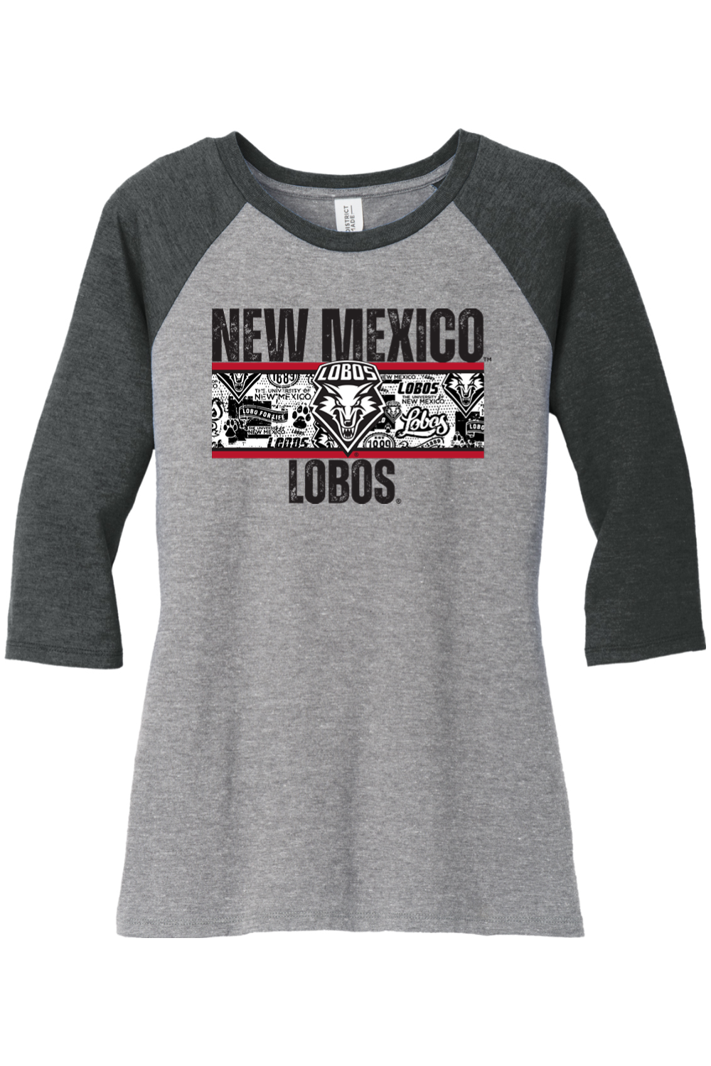 Lobos Heritage Collage - District Women’s Perfect Tri 3/4-Sleeve Raglan