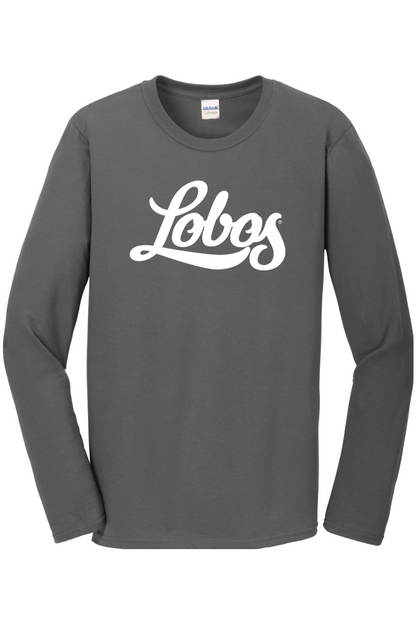 Lobos Script - Gildan Softstyle Long Sleeve T-Shirt