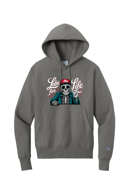 Lobo for Life Sugar Skull - Champion Reverse Weave Hooded Sweatshirt