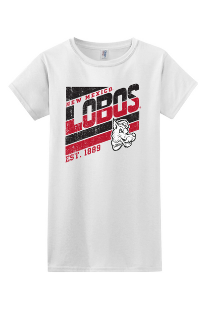 Lobos Retro-Stripe - Gildan Softstyle Ladies' T-Shirt