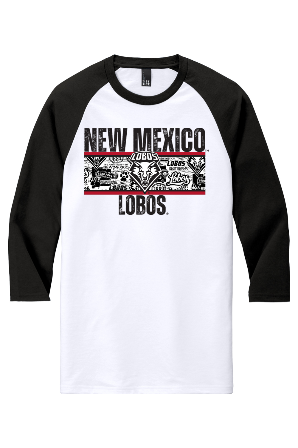 Lobos Heritage Collage - District Perfect Tri 3/4-Sleeve Raglan