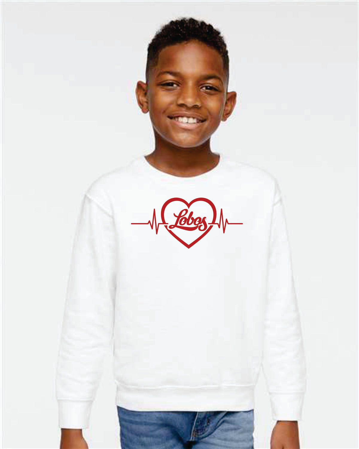 Lobos Heartbeat - Rabbit Skins Toddler Fleece Crewneck Sweatshirt