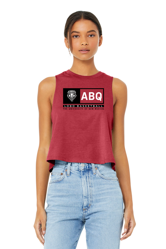 ABQ Heritage Basketball - Bella + Canvas Women's Racerback Cropped Tank (BC6682)