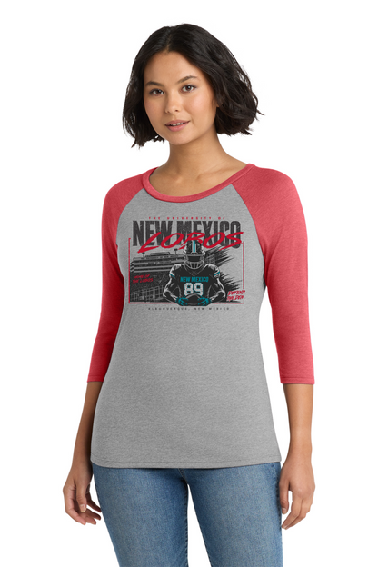 Lobo Stadium - District Women’s Perfect Tri 3/4-Sleeve Raglan