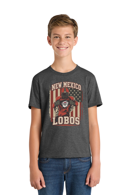 Lobos Gridiron Flag - Port & Company Youth Fan Favorite Tee