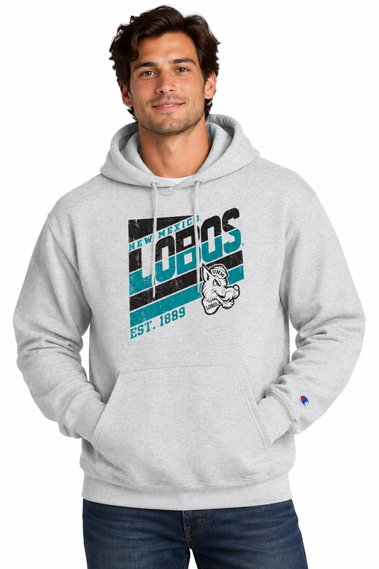 Lobos Retro-Stripe - Champion Reverse Weave Hooded Sweatshirt
