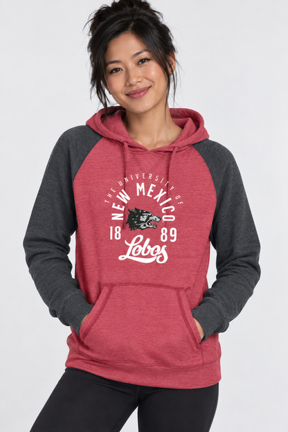 Lobos Legacy 1889 - District Women's Lightweight Fleece Raglan Hoodie