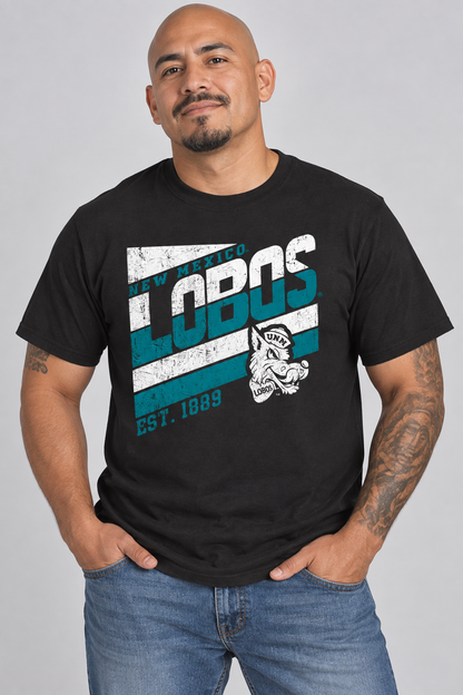 Lobos Retro-Stripe - Port & Company Fan Favorite Tee