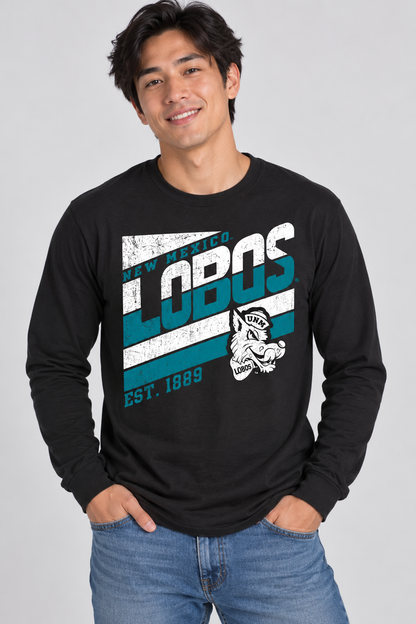 Lobos Retro-Stripe - Gildan Softstyle Long Sleeve T-Shirt