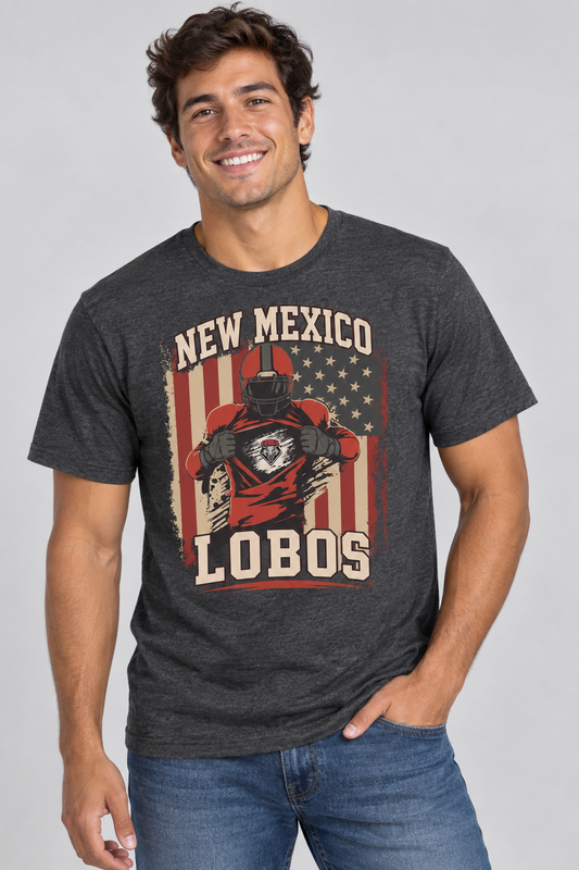Lobos Gridiron Flag - Port & Company Fan Favorite Tee