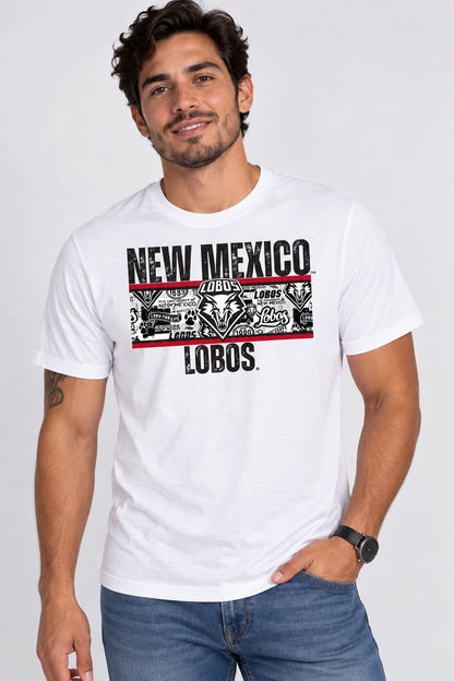 Lobos Heritage Collage - Bella + Canvas Jersey Tee