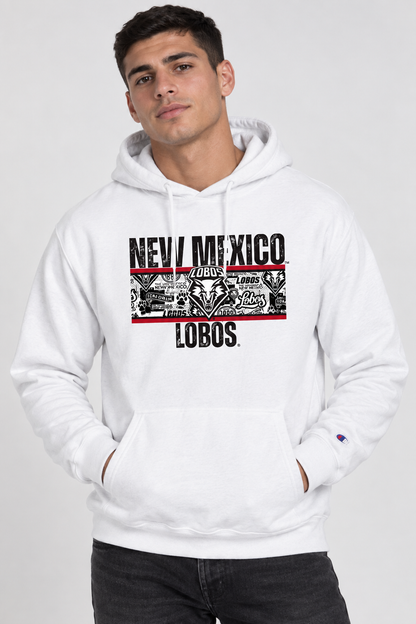 Lobos Heritage Collage - Champion Reverse Weave Hooded Sweatshirt