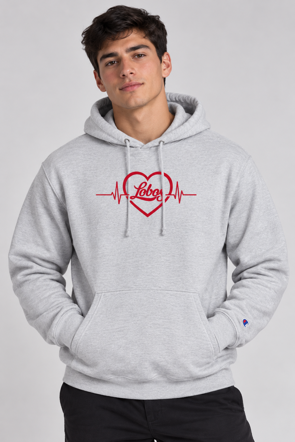 Lobos Heartbeat - Champion Reverse Weave Hooded Sweatshirt