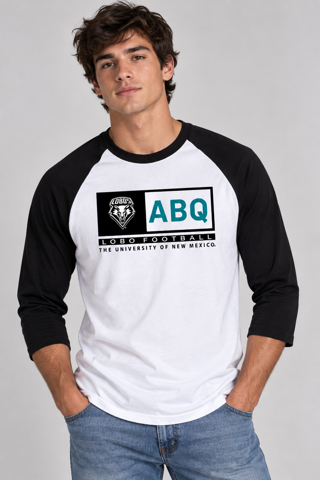 ABQ Heritage Football - District Perfect Tri 3/4-Sleeve Raglan
