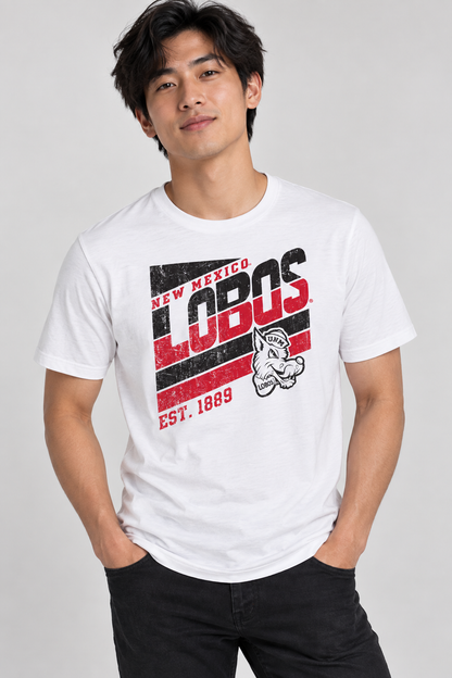 Lobos Retro-Stripe - Bella + Canvas Jersey Tee