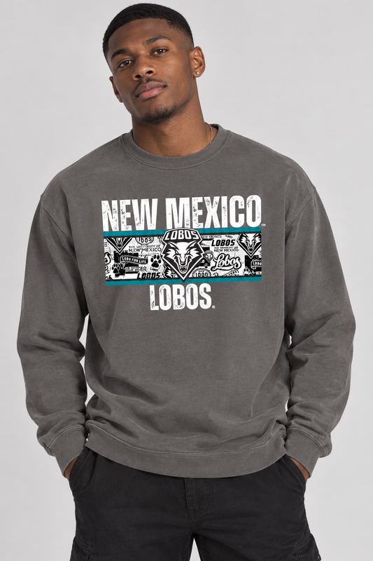 Lobos Heritage Collage - Comfort Colors Ring Spun Crewneck Sweatshirt
