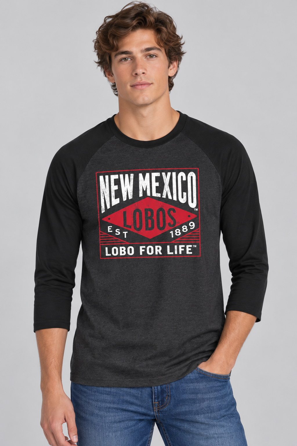 Lobo for Life 1889 - District Perfect Tri 3/4-Sleeve Raglan