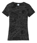 UNM Vintage Logos Tattoo Ladies T-shirt - Washed Black